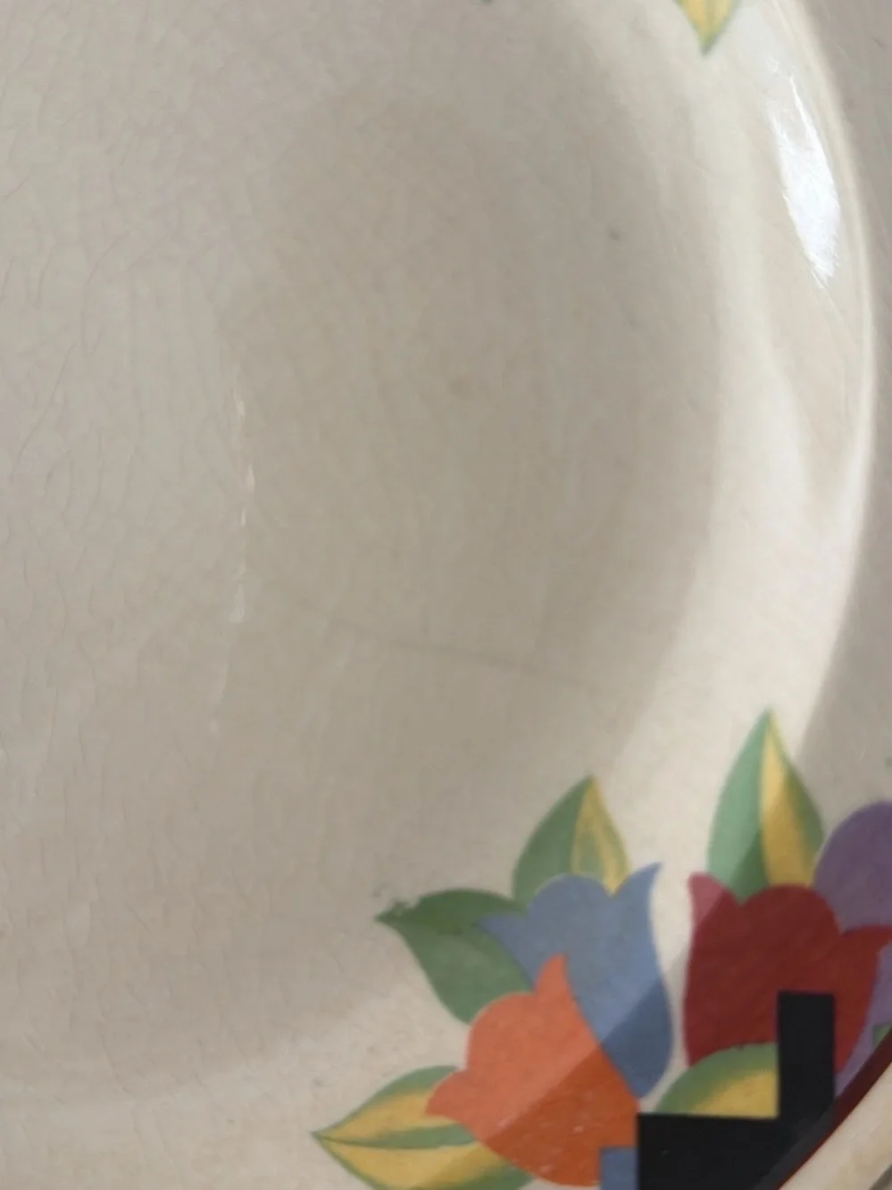 Farberware Cream Dinner Plate with Multicolor Floral Accents
